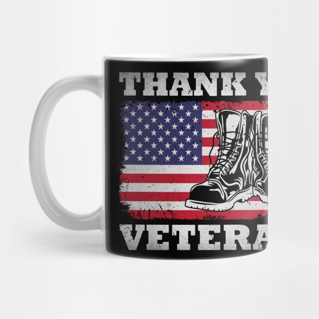 Thank You Veterans Combat Boots Veteran Day American Flag by AmineDesigns